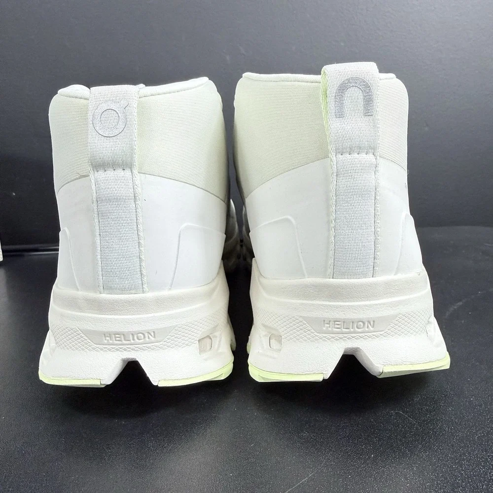 On Cloudroam Womens 10.5 Mid Boot Waterproof White Ice Limelight Green Shoes